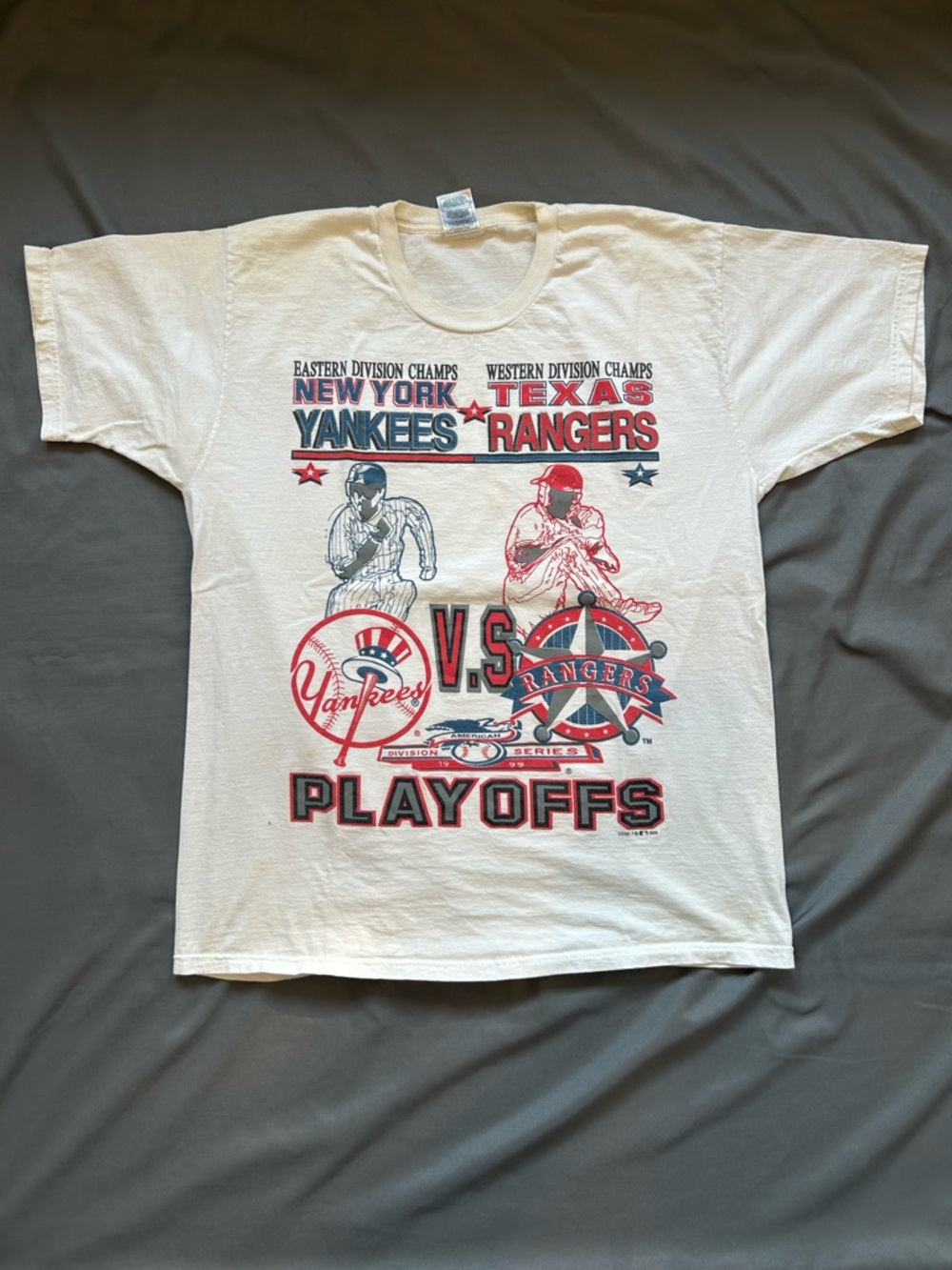 Vintage New York Yankees vs Texas Rangers Playoffs T-Shirt
